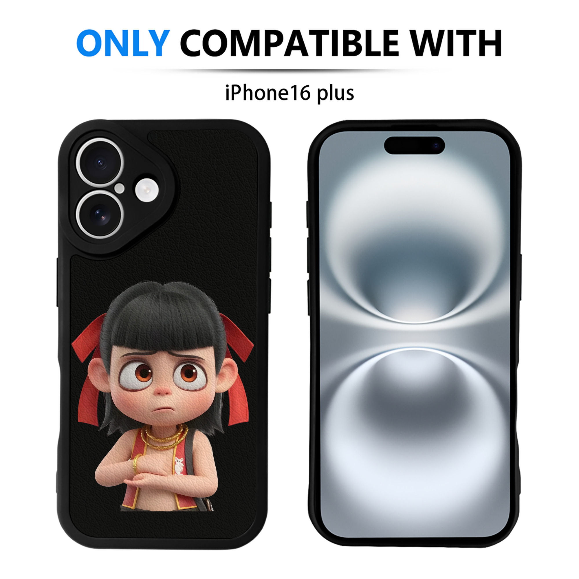 （画像用） Ne Zha 2 ナタ 魔童の大暴れ 【iPhone 16シリーズ対応】シリコンスマホケース（レザー調） 材質：シリコン